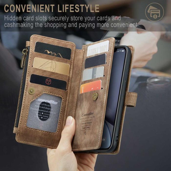 Caseme - CASEME C30 Fodral till iPhone XR med rem och kortfack - Brun