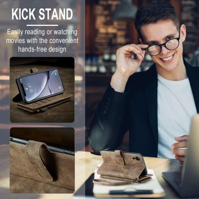 Caseme - CASEME C30 Fodral till iPhone XR med rem och kortfack - Brun