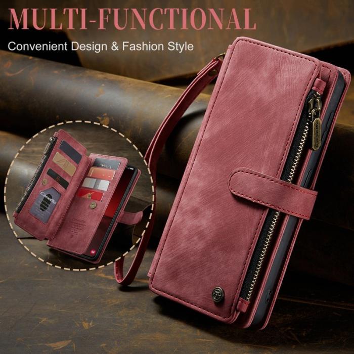 Caseme - CASEME C30 Fodral till Samsung Galaxy S23 med rem - Röd