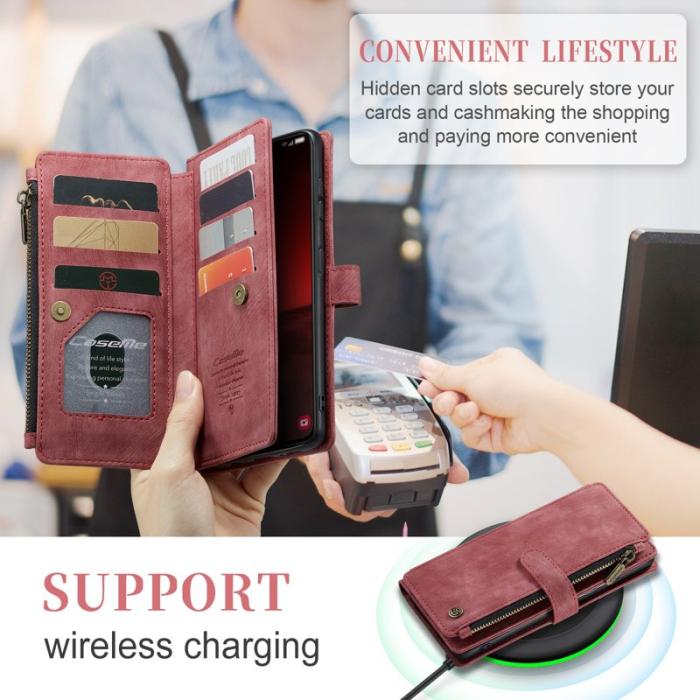 Caseme - CASEME C30 Fodral till Samsung Galaxy S23 med rem - Röd