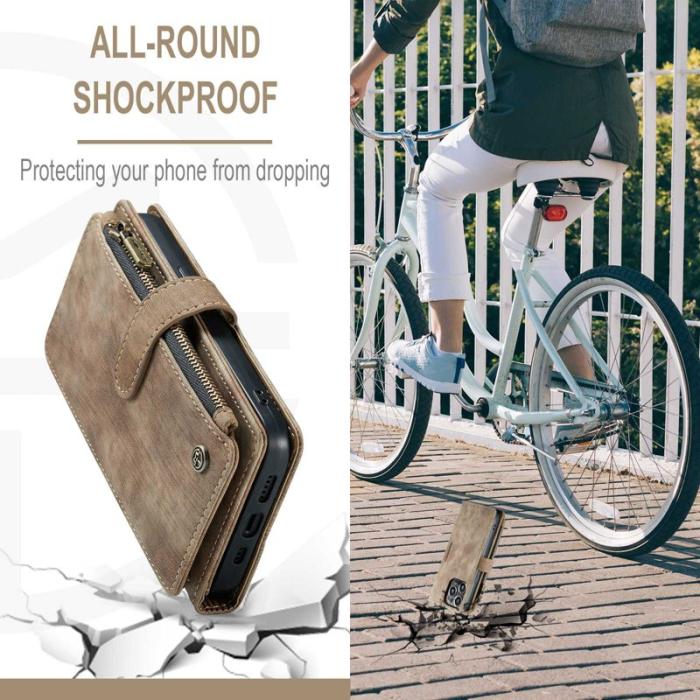 Caseme - CASEME C30 iPhone 14 Pro Fodral med Dragkedja Brun