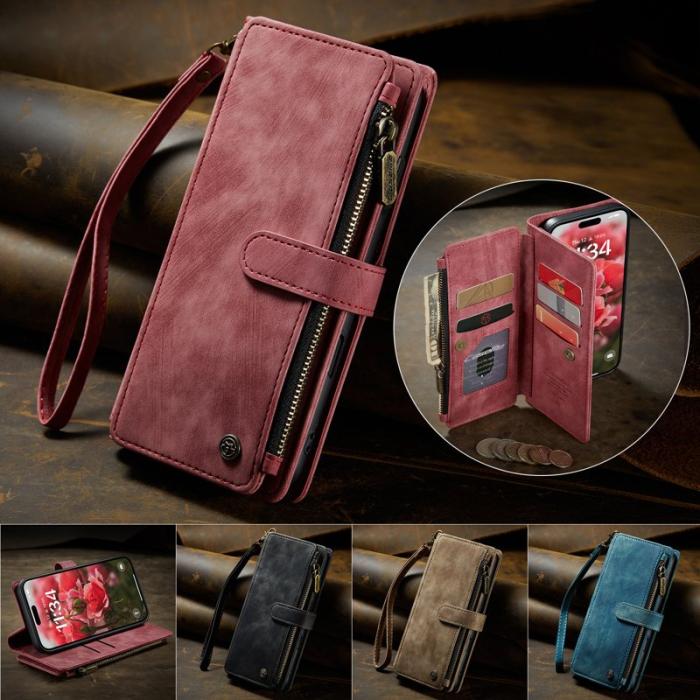 Caseme - CASEME C30 iPhone 17 Plånboksfodral Läder Röd