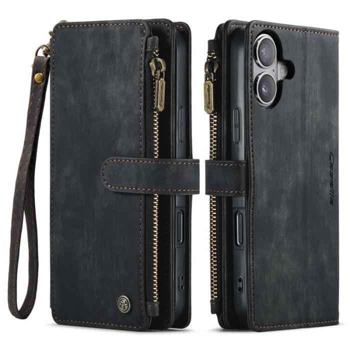 Caseme - CASEME C30 iPhone 17 Wallet Case Läderfodral Svart