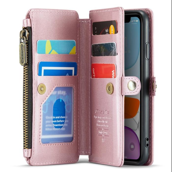 Caseme - CASEME C36 iPhone 11 Läderfodral med Dragkedja - Rosa