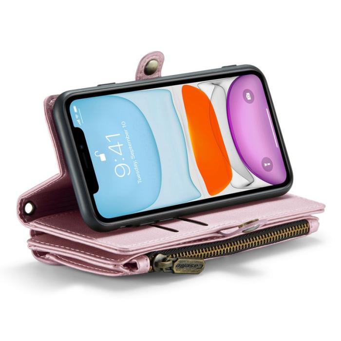 Caseme - CASEME C36 iPhone 11 Läderfodral med Dragkedja - Rosa