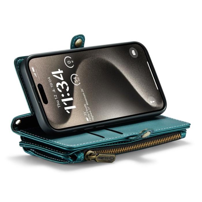 Caseme - CASEME C36 iPhone 15 Pro läderfodral med kortfack - Grön