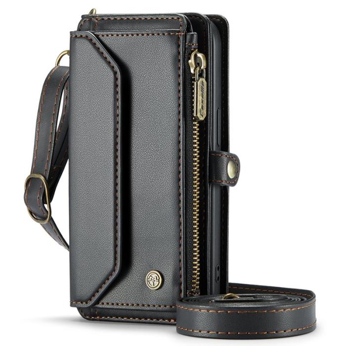 Caseme - CASEME C36 iPhone 16 Pro Läderfodral med Dragkedja - Svart