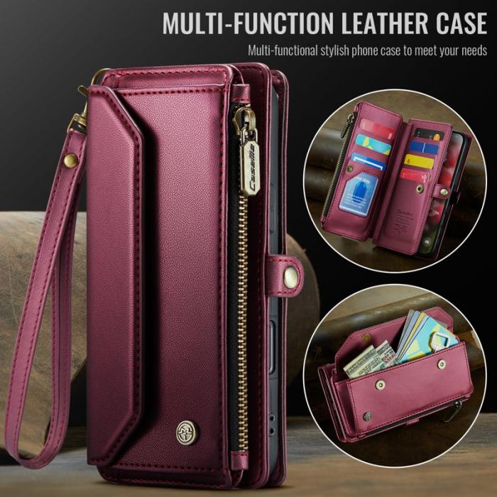 Caseme - CASEME C36 iPhone Air Läderfodral med Dragkedja Röd