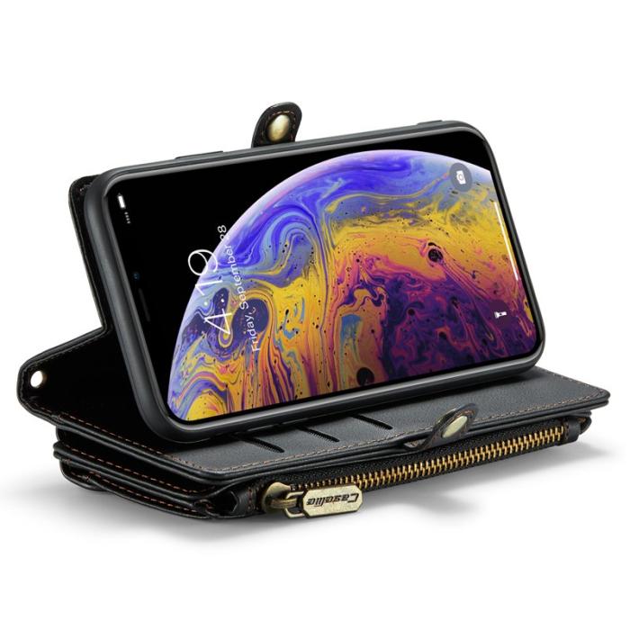 Caseme - CASEME C36 iPhone XS Max läderfodral med kortfack - Svart