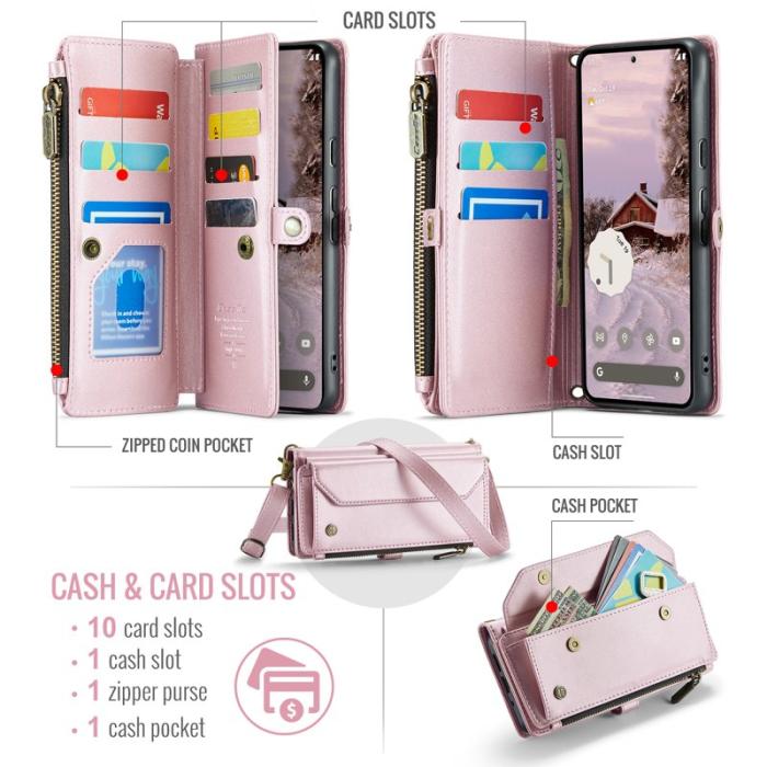 Caseme - CASEME C36 Läderfodral för Google Pixel 10 Pro XL - Rosa