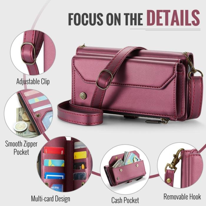 Caseme - CASEME C36 Läderfodral för Google Pixel 10 Pro XL - Vinröd