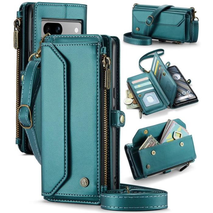 Caseme - CASEME C36 Läderfodral för Google Pixel 7a med kortfack - Grön