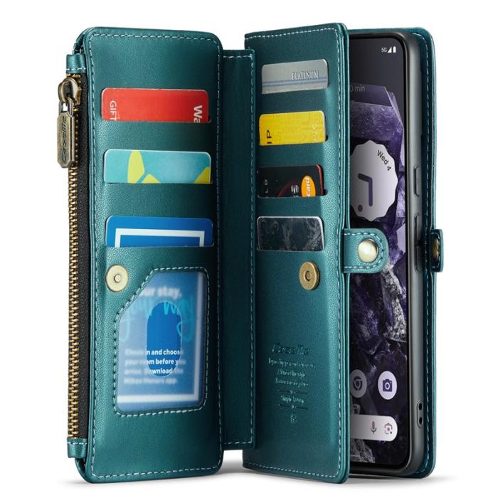 Caseme - CASEME Plånboksfodral Konstläder för Google Pixel 8 - Grön