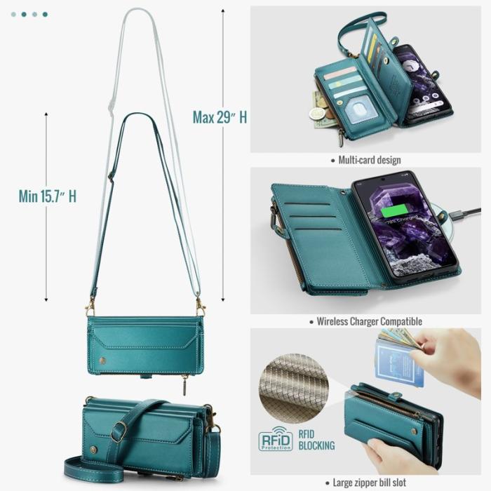 Caseme - CASEME Plånboksfodral Konstläder för Google Pixel 8 - Grön