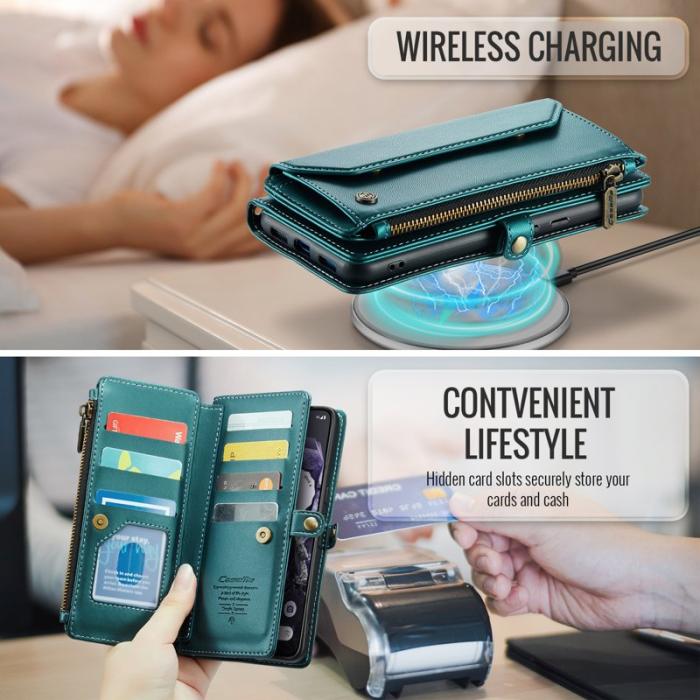 Caseme - CASEME Plånboksfodral Konstläder för Google Pixel 8 - Grön