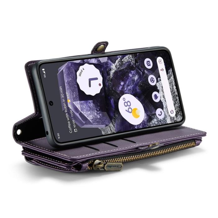 Caseme - CASEME Plånboksfodral Konstläder för Google Pixel 8 - Lila med kortfack