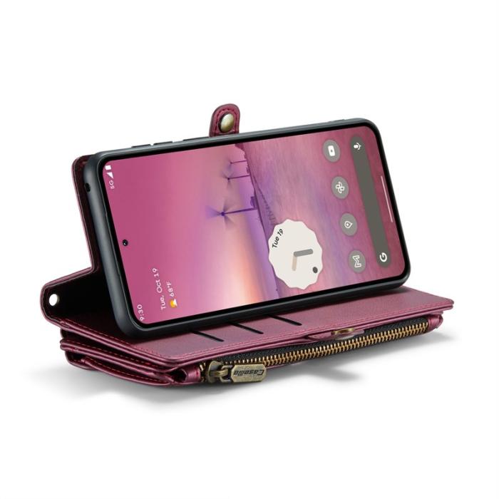 Caseme - CASEME C36 Läderfodral för Google Pixel 9 Pro XL - Vinröd