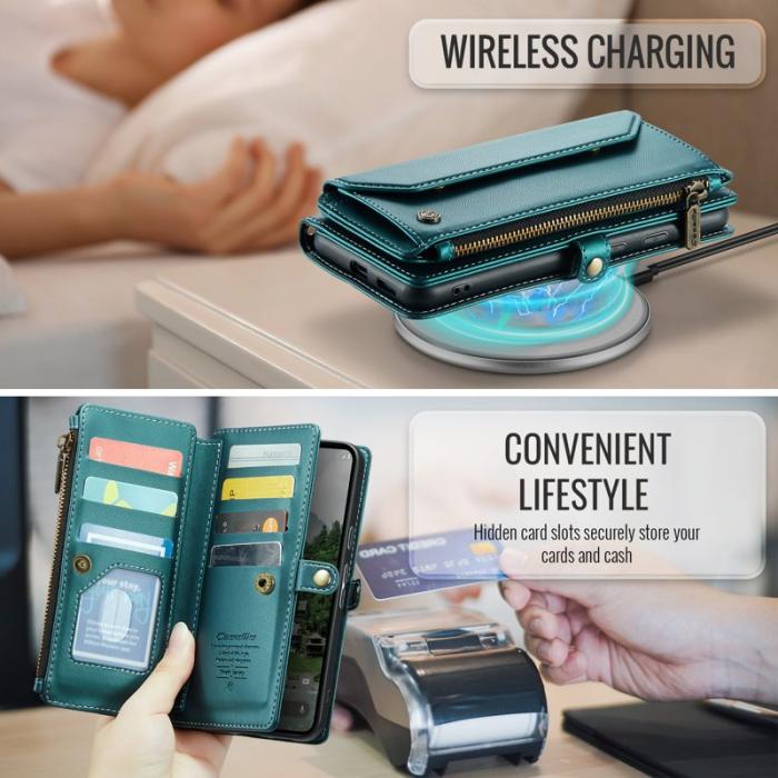 Caseme - CASEME C36 Läderfodral för Google Pixel 9a med kortfack - Grön