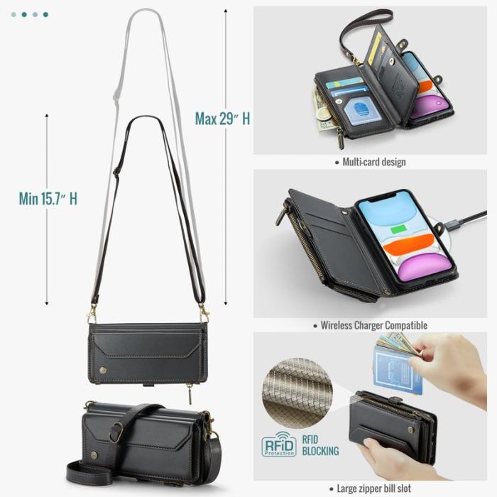 Caseme - CASEME C36 Läderfodral för iPhone 11 med kortfack - Svart