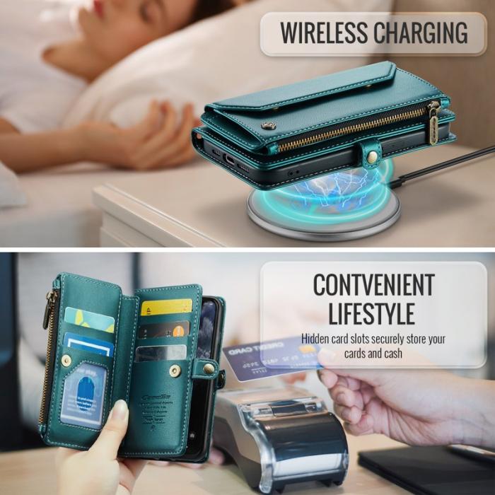 Caseme - CASEME C36 Läderfodral för iPhone 11 Pro med kortfack - Grön