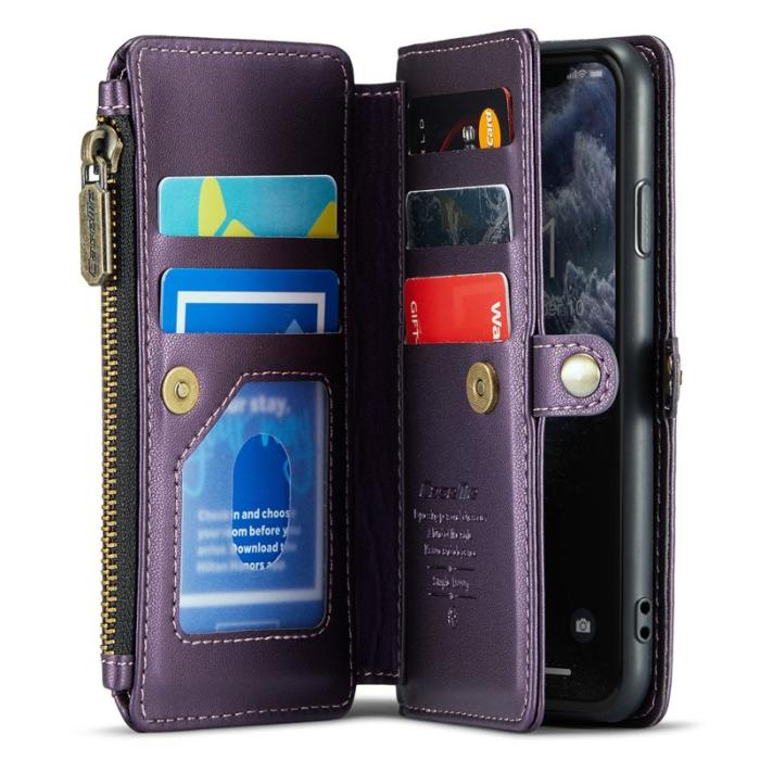 Caseme - CASEME C36 Läderfodral för iPhone 11 Pro med kortfack - Lila