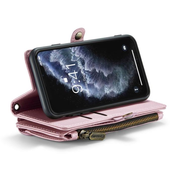 Caseme - CASEME C36 Läderfodral för iPhone 11 Pro med kortfickor - Rosa