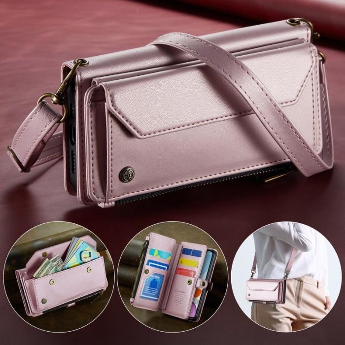 Caseme - CASEME C36 Läderfodral för iPhone 11 Pro med kortfickor - Rosa