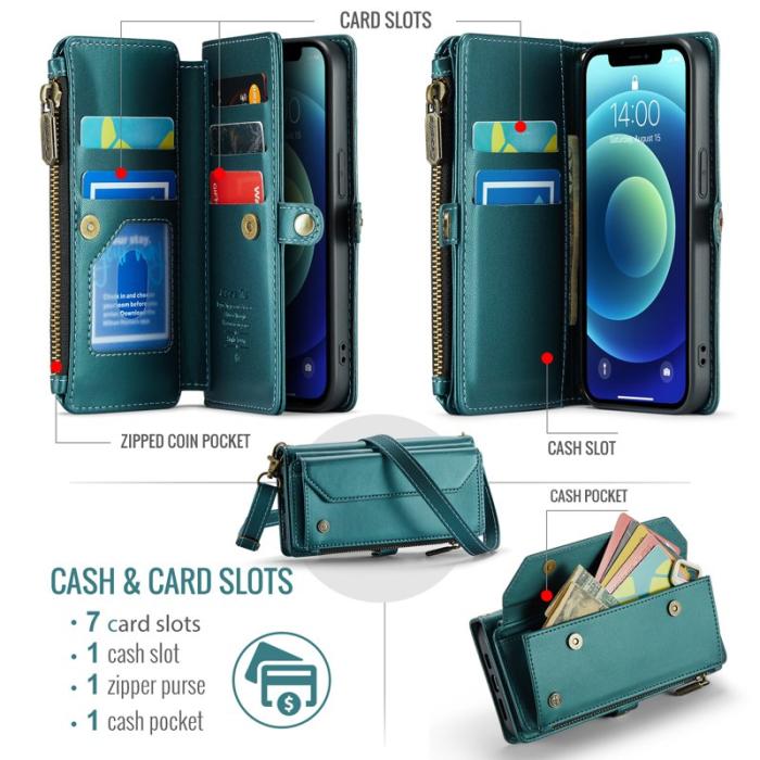 Caseme - CASEME C36 Läderfodral för iPhone 12 mini - Grön