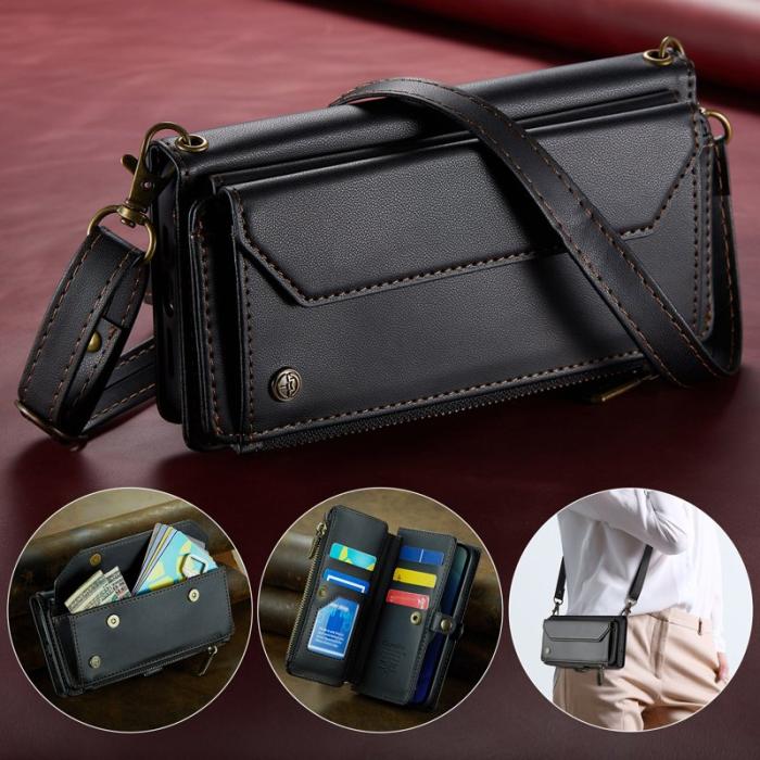 Caseme - CASEME C36 Läderfodral för iPhone 12 mini med kortfack - Svart