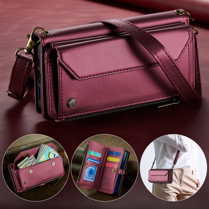 Caseme - CASEME C36 Läderfodral för iPhone 12 mini - Vinröd