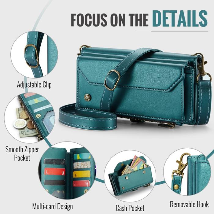 Caseme - CASEME Plånboksfodral Konstläder för iPhone 12 Pro Max - Grön