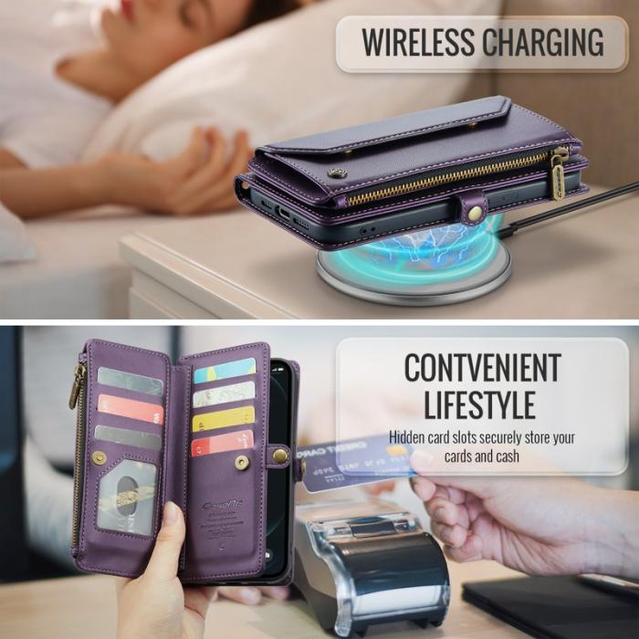 Caseme - CASEME Plånboksfodral Konstläder för iPhone 12 Pro Max - Lila