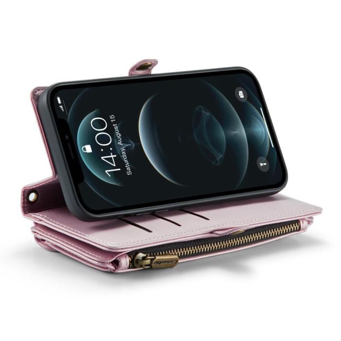 Caseme - CASEME Plånboksfodral Konstläder för iPhone 12 Pro Max - Rosa
