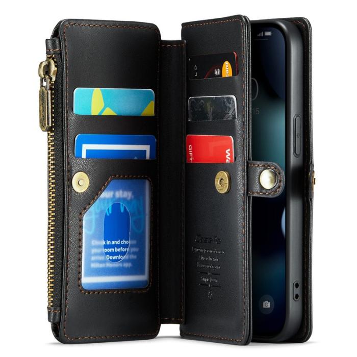 Caseme - CASEME Plånboksfodral Konstläder för iPhone 13 mini - Svart