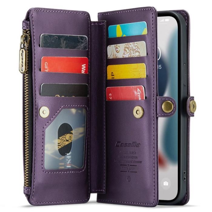 Caseme - CASEME Plånboksfodral Konstläder för iPhone 13 Pro Max - Lila
