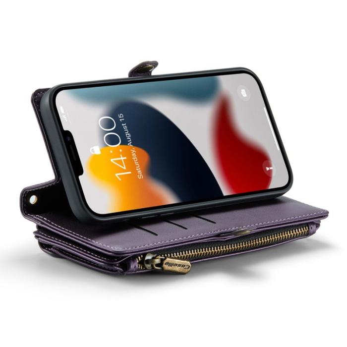 Caseme - CASEME Plånboksfodral Konstläder för iPhone 13 Pro Max - Lila