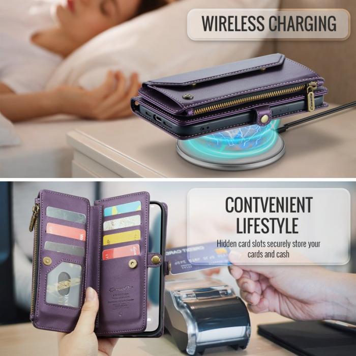 Caseme - CASEME Plånboksfodral Konstläder för iPhone 13 Pro Max - Lila