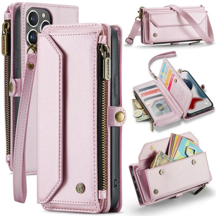 Caseme - CASEME Plånboksfodral Konstläder för iPhone 13 Pro Max - Rosa