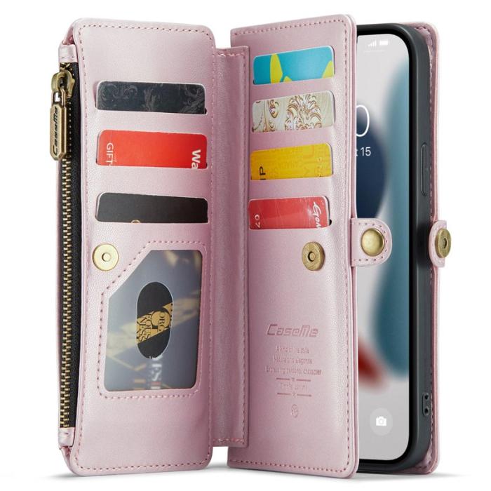Caseme - CASEME Plånboksfodral Konstläder för iPhone 13 Pro Max - Rosa