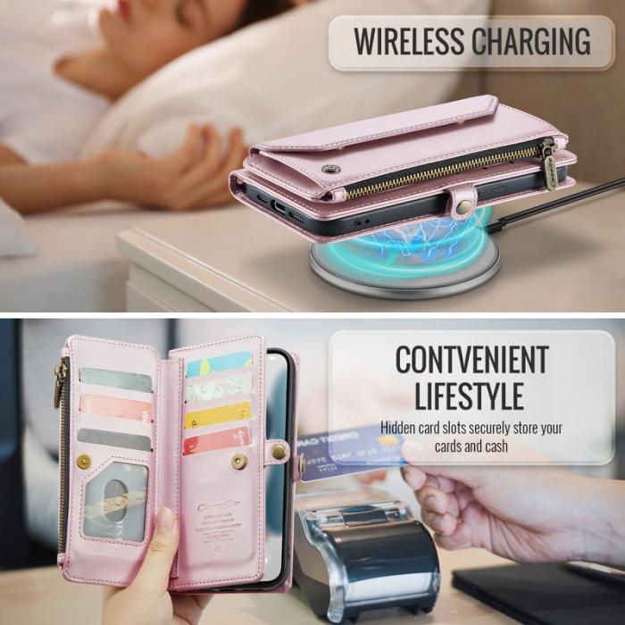 Caseme - CASEME Plånboksfodral Konstläder för iPhone 13 Pro Max - Rosa