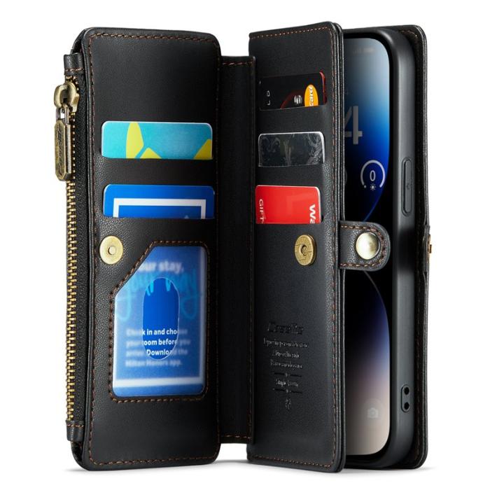 Caseme - CASEME C36 Läderfodral för iPhone 14 Pro - Svart