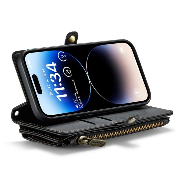 Caseme - CASEME C36 Läderfodral för iPhone 14 Pro - Svart