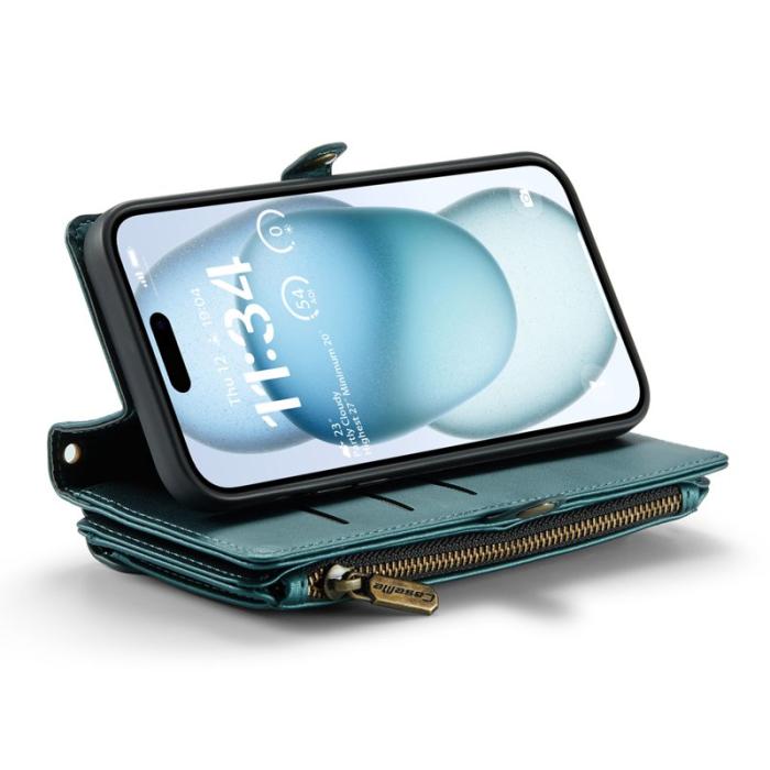 Caseme - CASEME C36 Läderfodral för iPhone 15 Plus - Grön