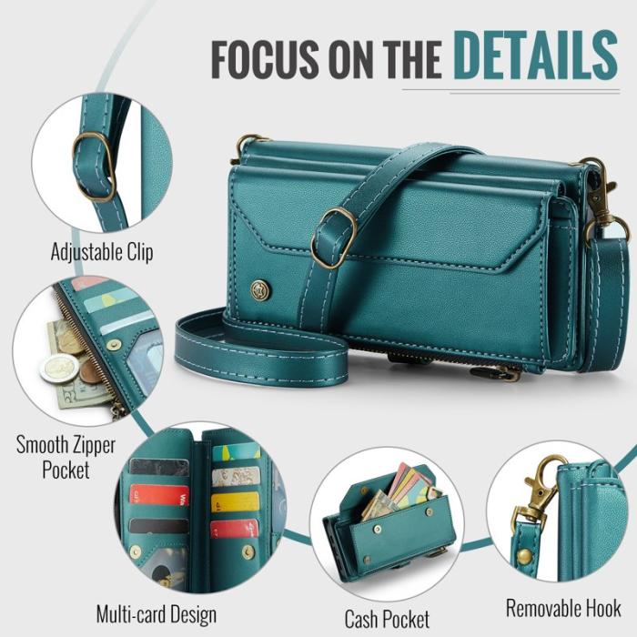 Caseme - CASEME C36 Läderfodral för iPhone 15 Plus - Grön