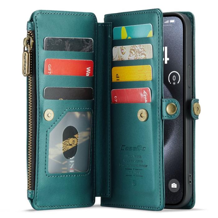Caseme - CASEME C36 Läderfodral för iPhone 15 Pro Max - Grön