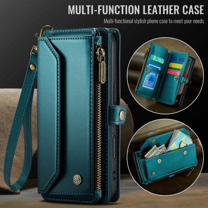 Caseme - CASEME C36 Läderfodral för iPhone 17 med dragkedja - Grön