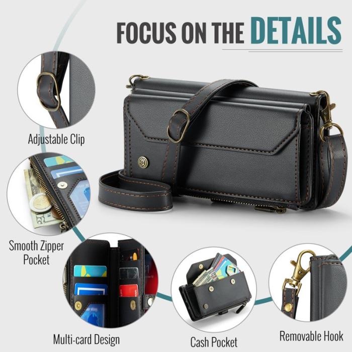 Caseme - CASEME C36 Läderfodral för iPhone 6/6s/7/8/SE 2020/2022 - Svart