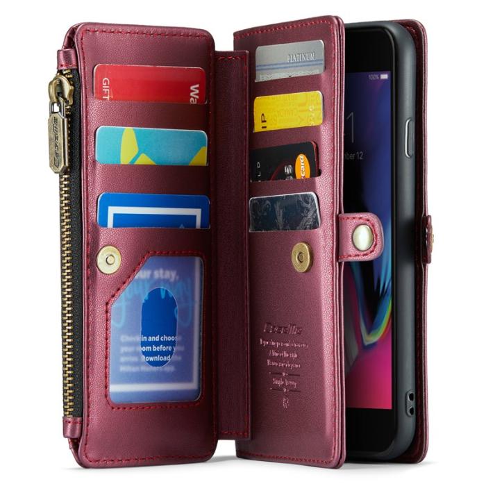 Caseme - CASEME C36 Läderfodral för iPhone 6 Plus - Vinröd