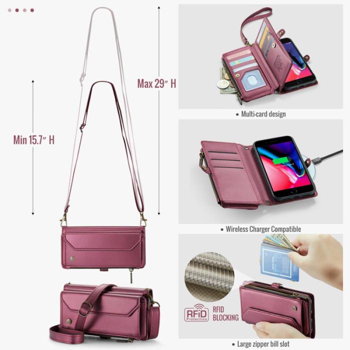 Caseme - CASEME C36 Läderfodral för iPhone 6 Plus - Vinröd