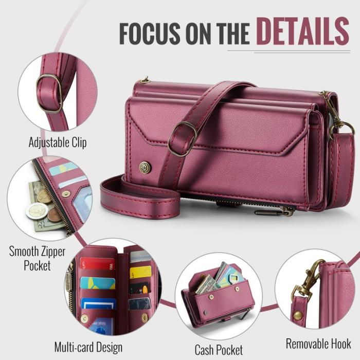 Caseme - CASEME C36 Läderfodral för iPhone 6 Plus - Vinröd